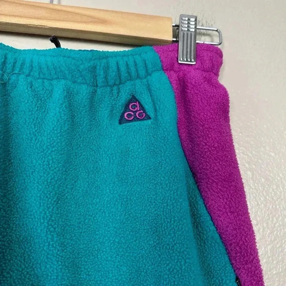 Nike ACG Fleece Sweatpants Retro Baselayer Blue Purple Women's Size Medium - Picture 4 of 7